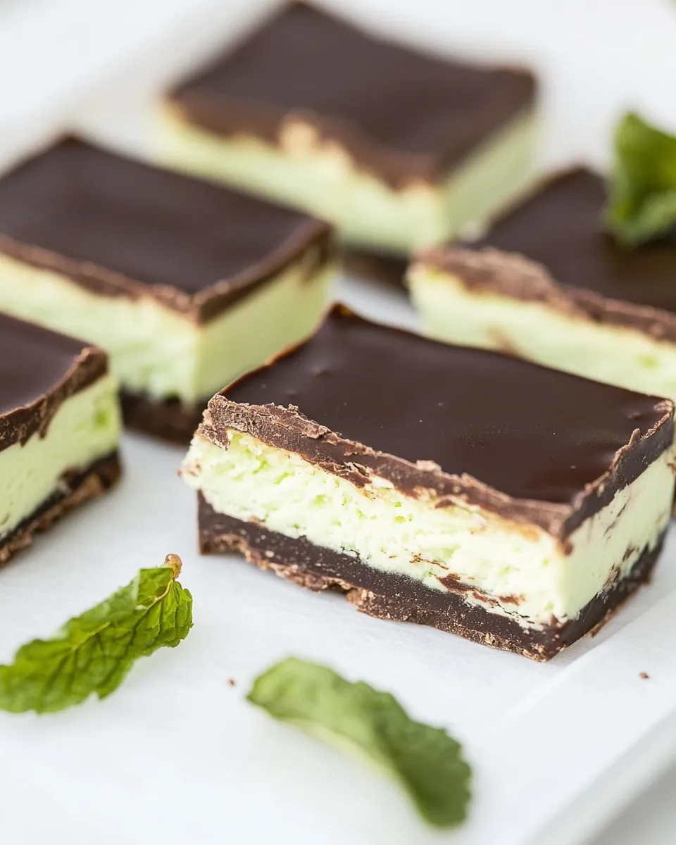 Quick No Bake Mint Chocolate Bars shot