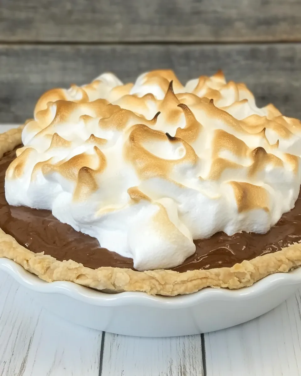 Homemade Old-Fashioned Chocolate Meringue Pie photo