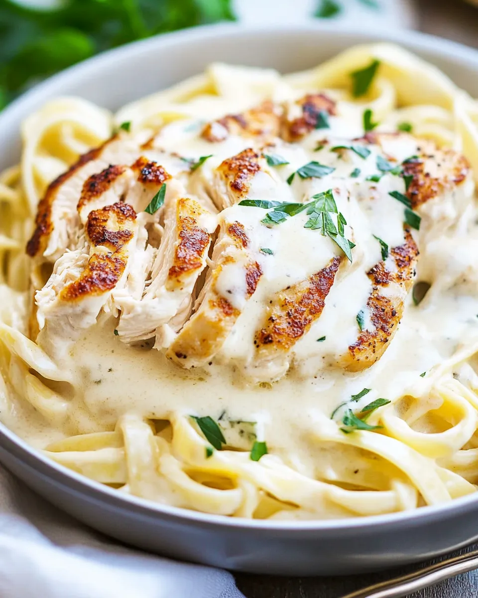 Easy Olive Garden Chicken Alfredo Copycat Recipe shot