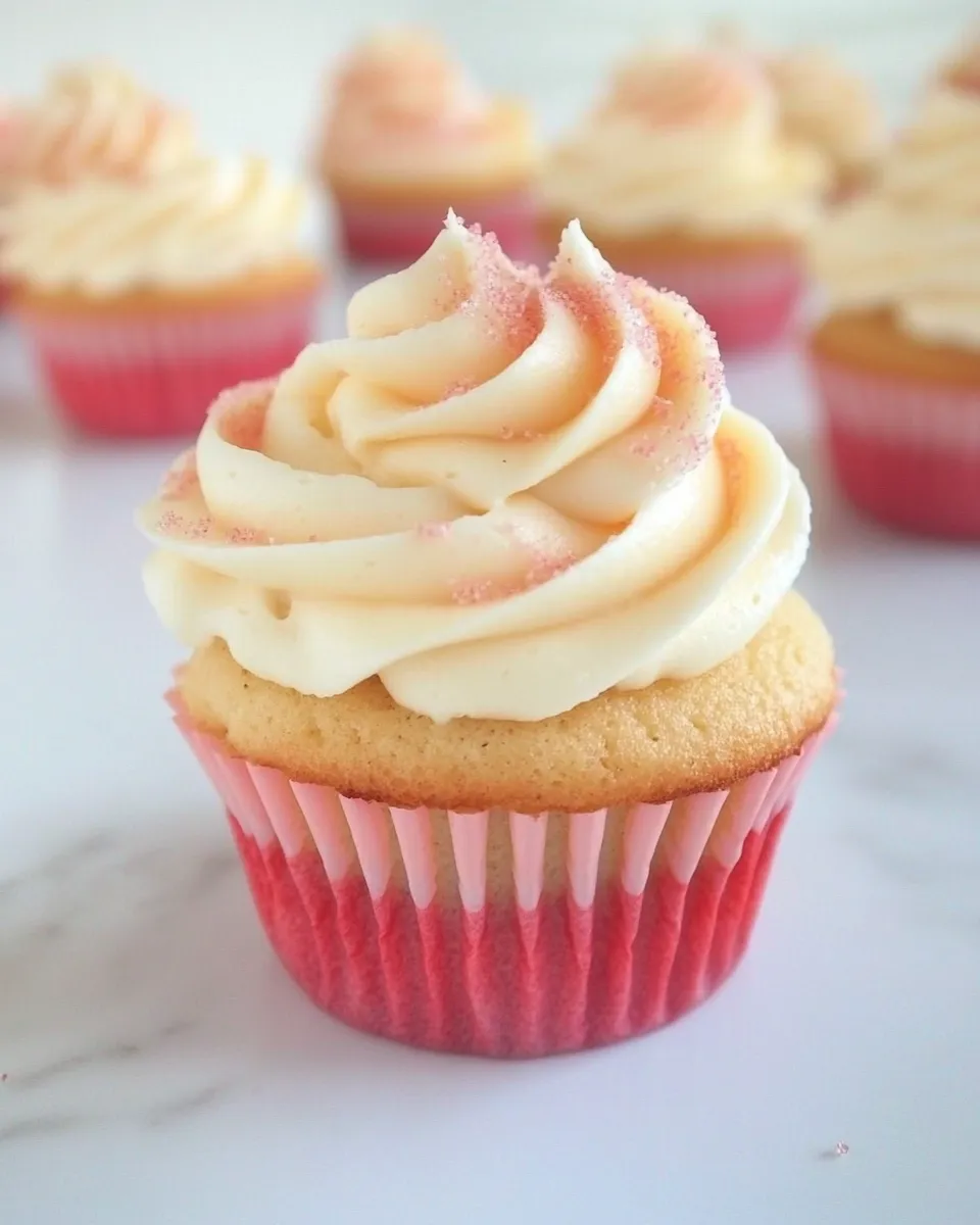 Homemade Ombre Vanilla Cupcakes with Whipped Vanilla Buttercream photo