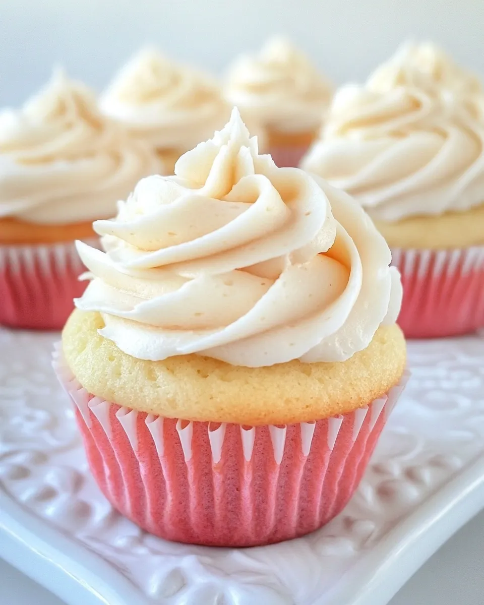 Delicious Ombre Vanilla Cupcakes with Whipped Vanilla Buttercream image