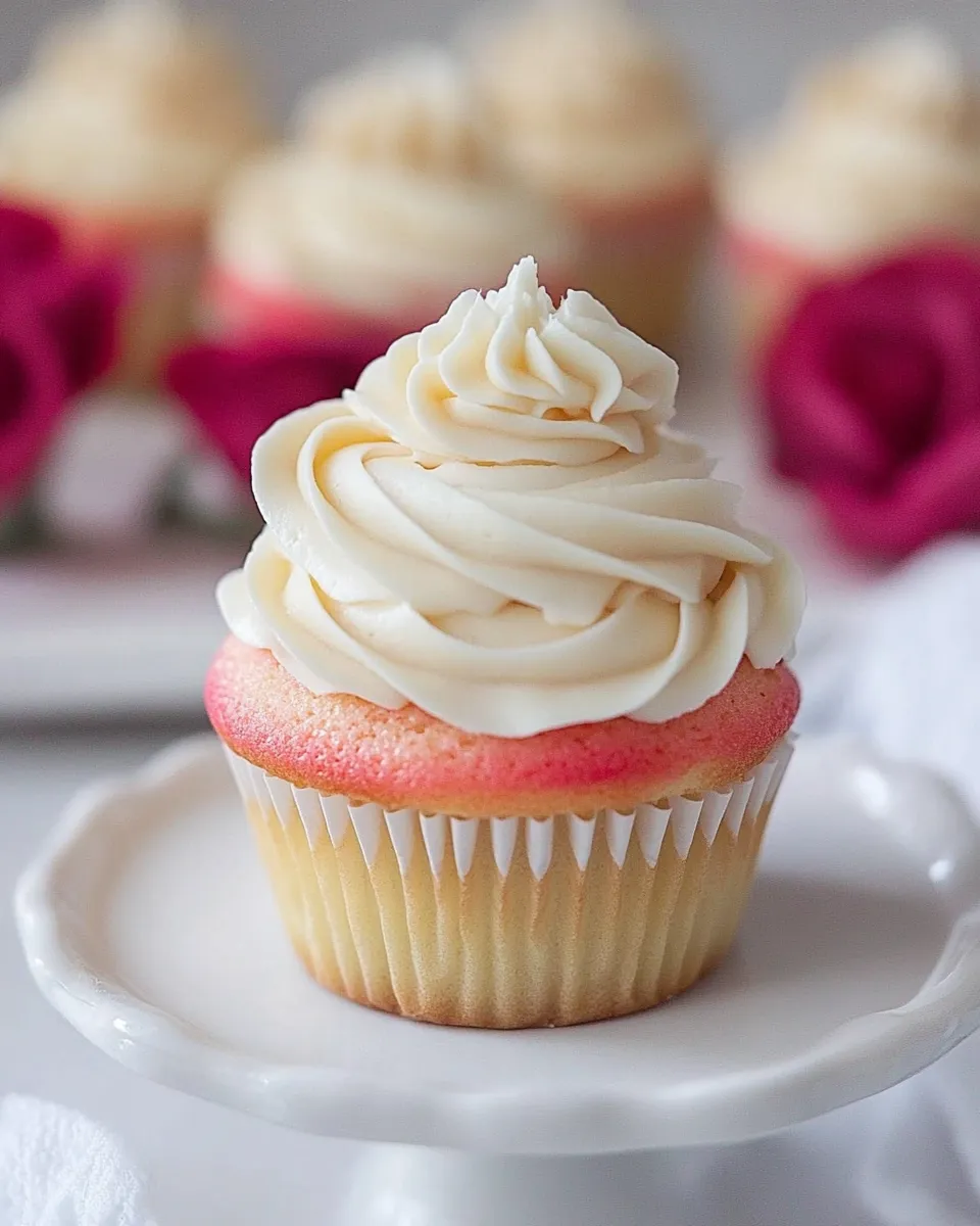 Classic Ombre Vanilla Cupcakes with Whipped Vanilla Buttercream recipe photo