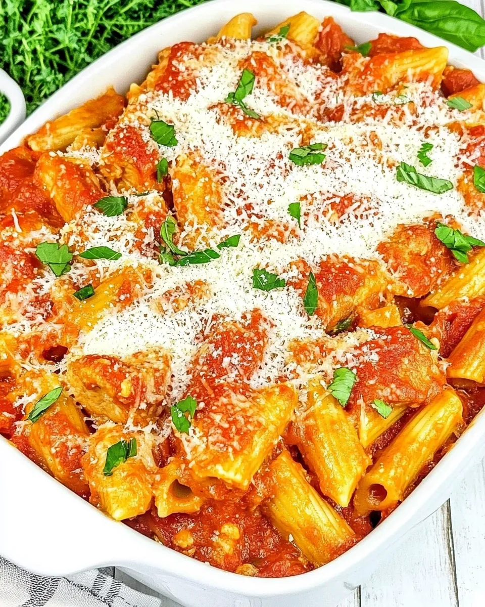 Delicious One-Pot Chicken Parmesan Pasta recipe image
