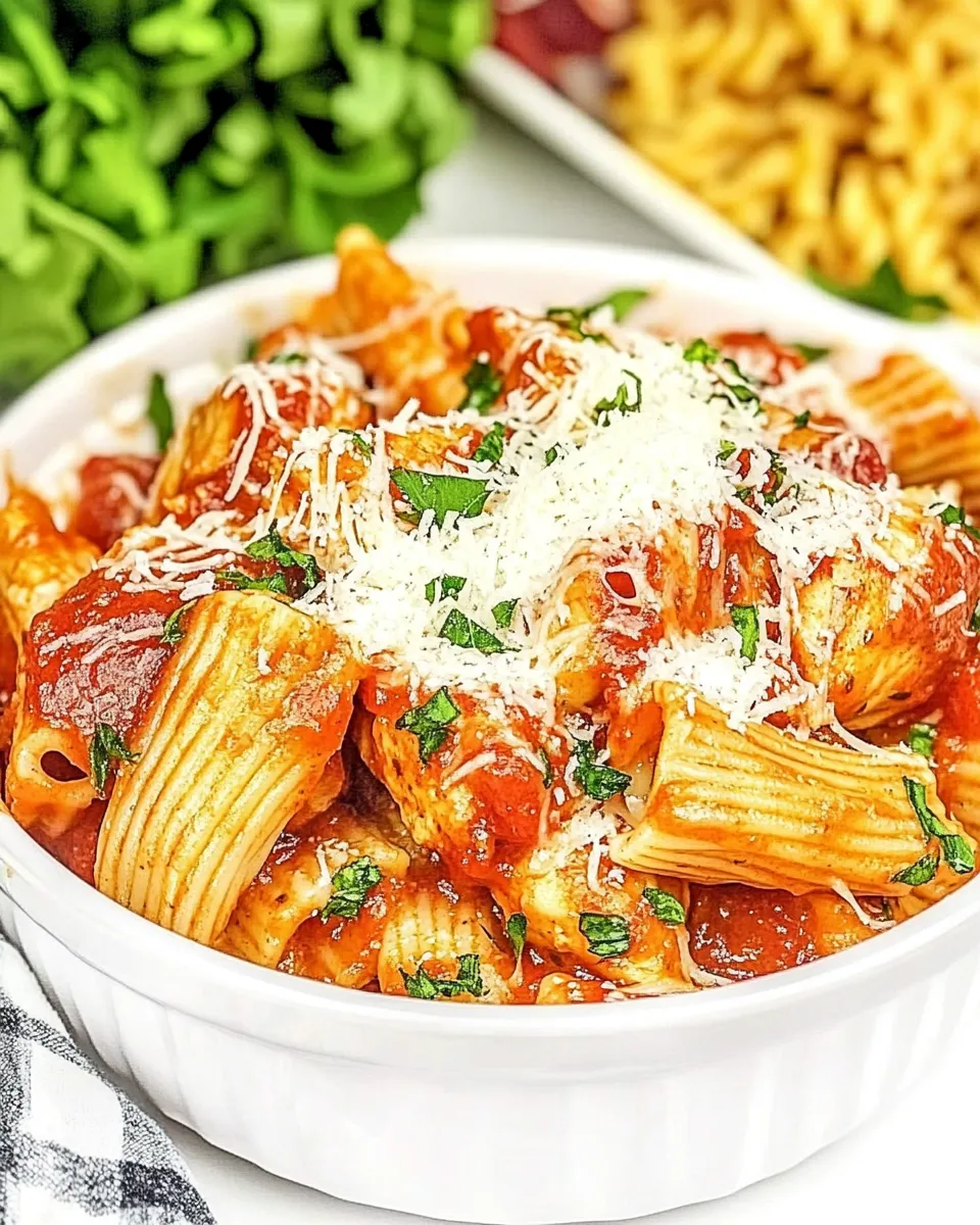 Quick One-Pot Chicken Parmesan Pasta dish photo