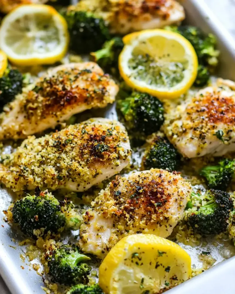 Easy One Pan Baked Lemon Parmesan Chicken and Broccoli photo