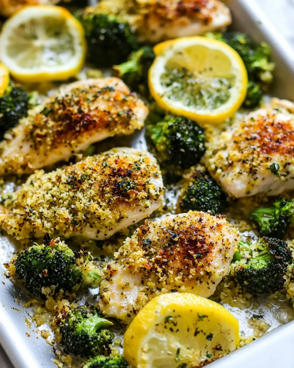 Easy One Pan Baked Lemon Parmesan Chicken and Broccoli photo