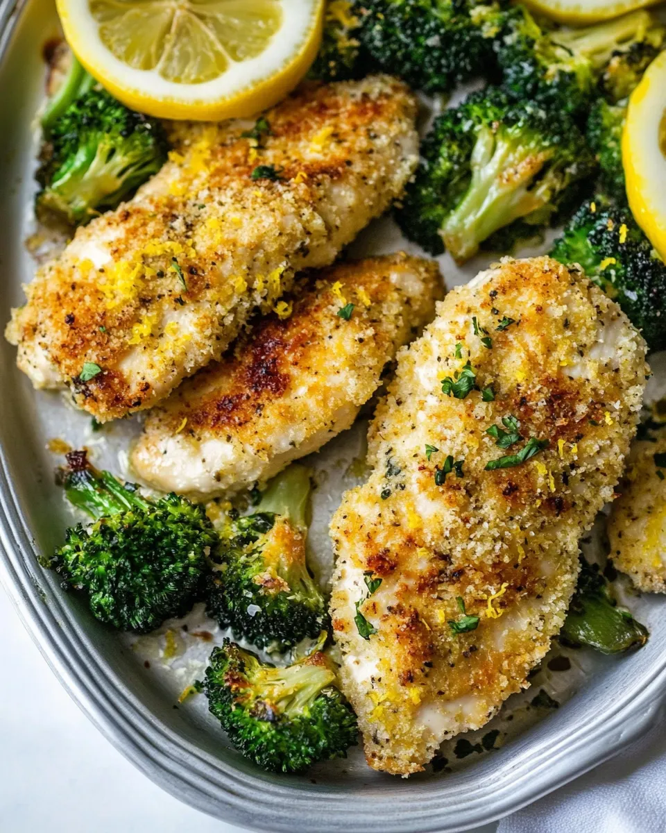Healthy One Pan Baked Lemon Parmesan Chicken and Broccoli recipe photo