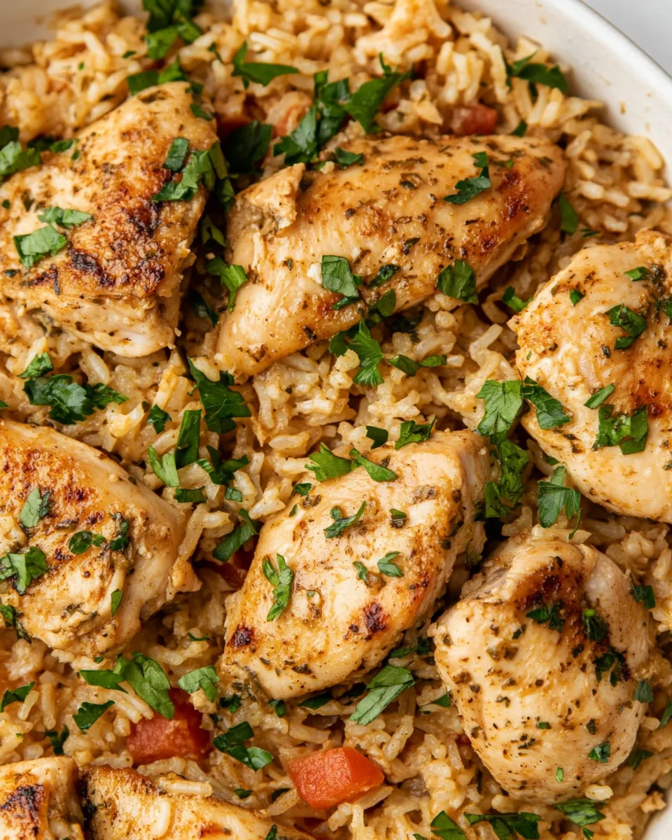 Quick One Pan Chicken and Rice shot