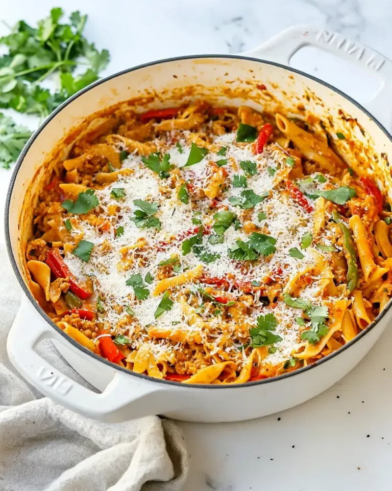 Easy One Pot Ground Chicken Fajita Pasta photo