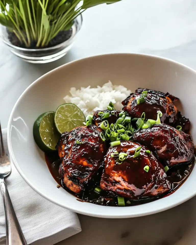 Delicious One Skillet Filipino Coconut Adobo Chicken. recipe image