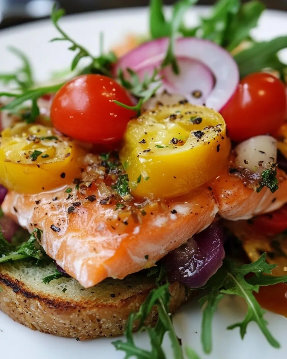 Classic Open Face Salmon Sandwich with Sweet Mustard Sauce image