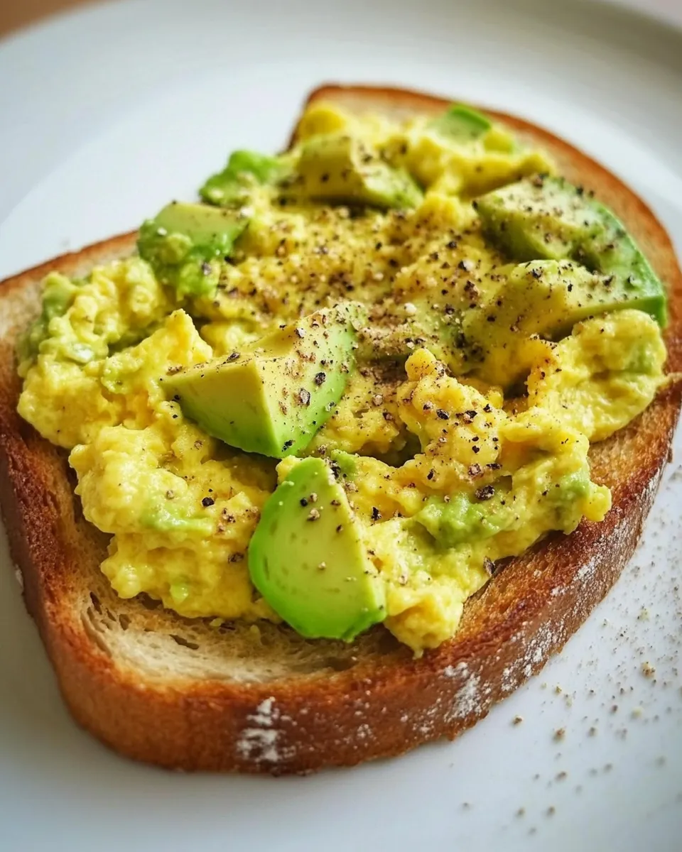 Classic Open Face Scrambled Eggs and Avocado Toast image