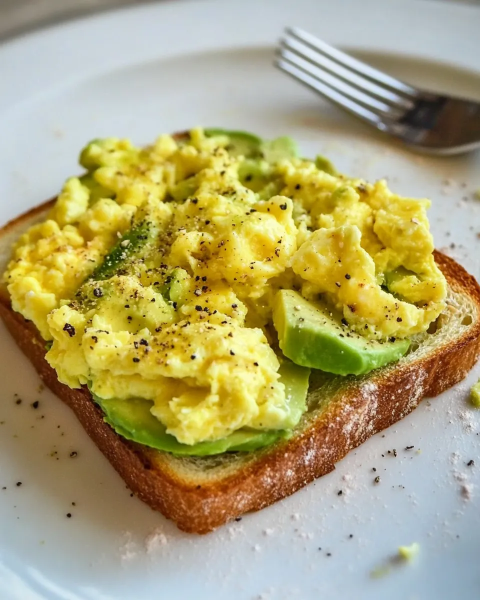 Easy Open Face Scrambled Eggs and Avocado Toast recipe photo
