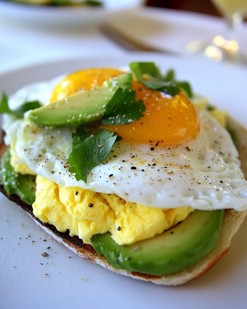 Classic Open Faced Egg and Avocado Sandwich image