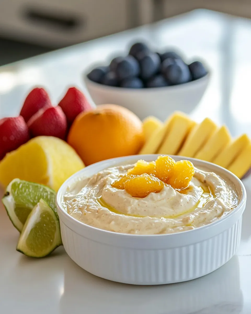 Delicious Orange Fruit Dip shot