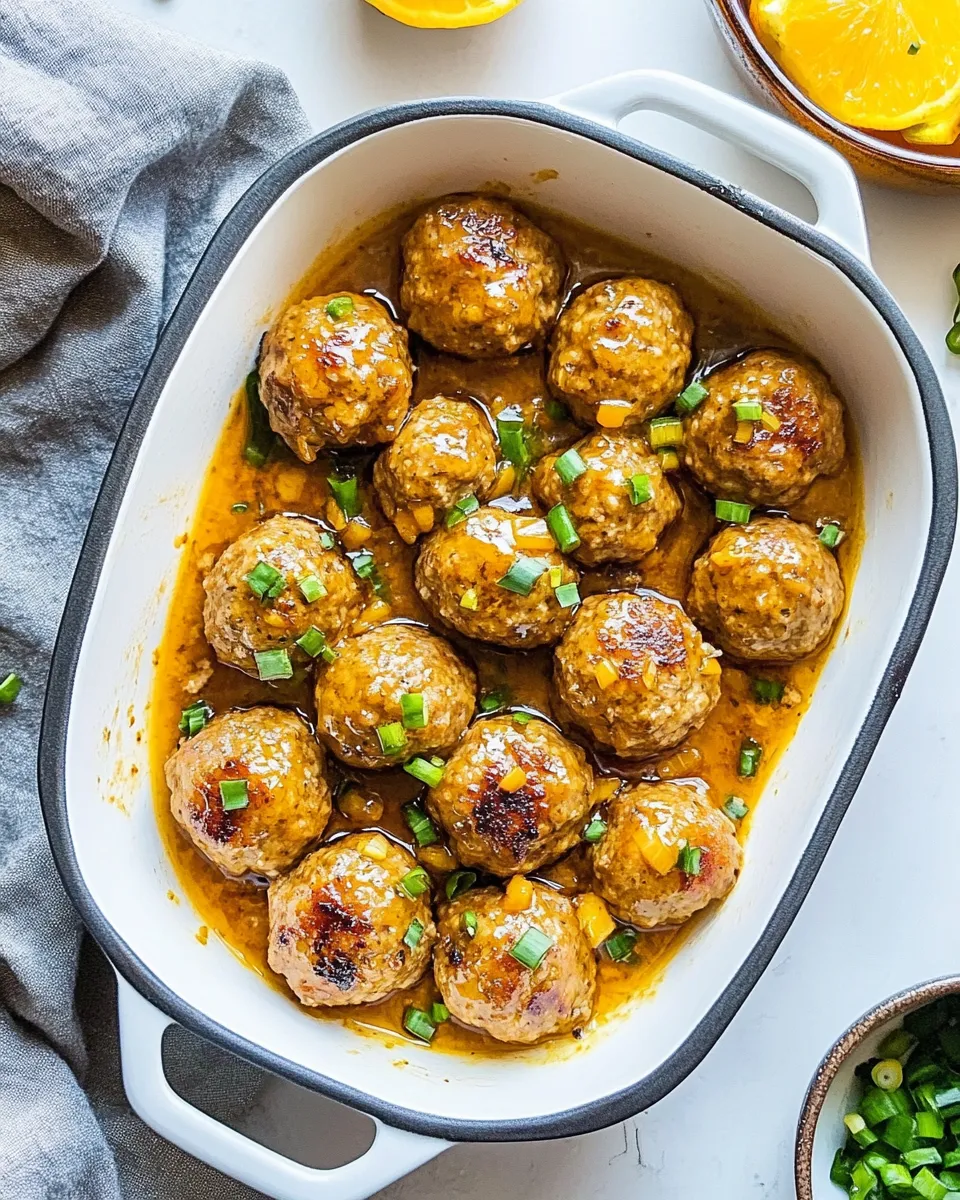 Homemade Orange Whole30 Turkey Paleo Meatballs photo