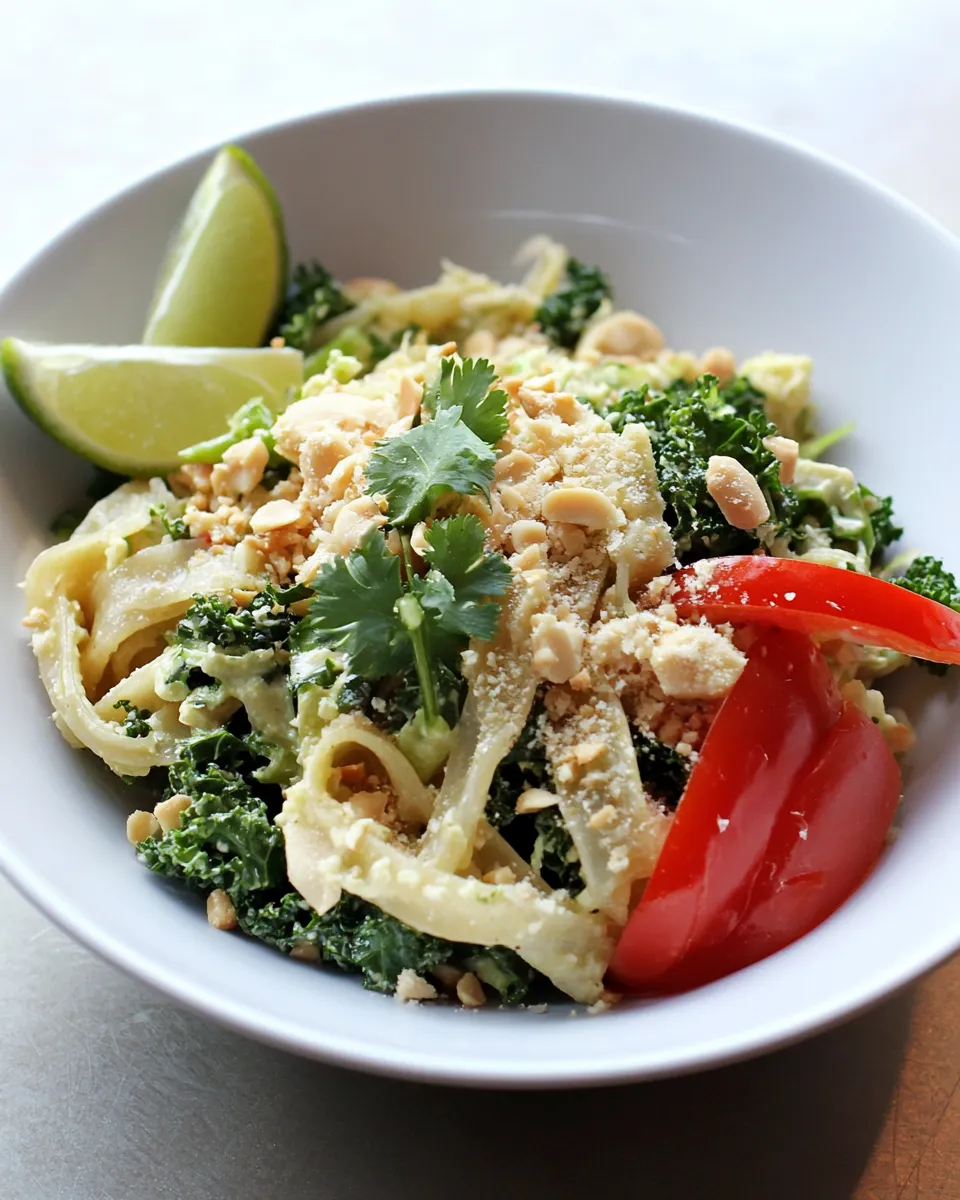 Healthy Pad Thai Kale Salad shot