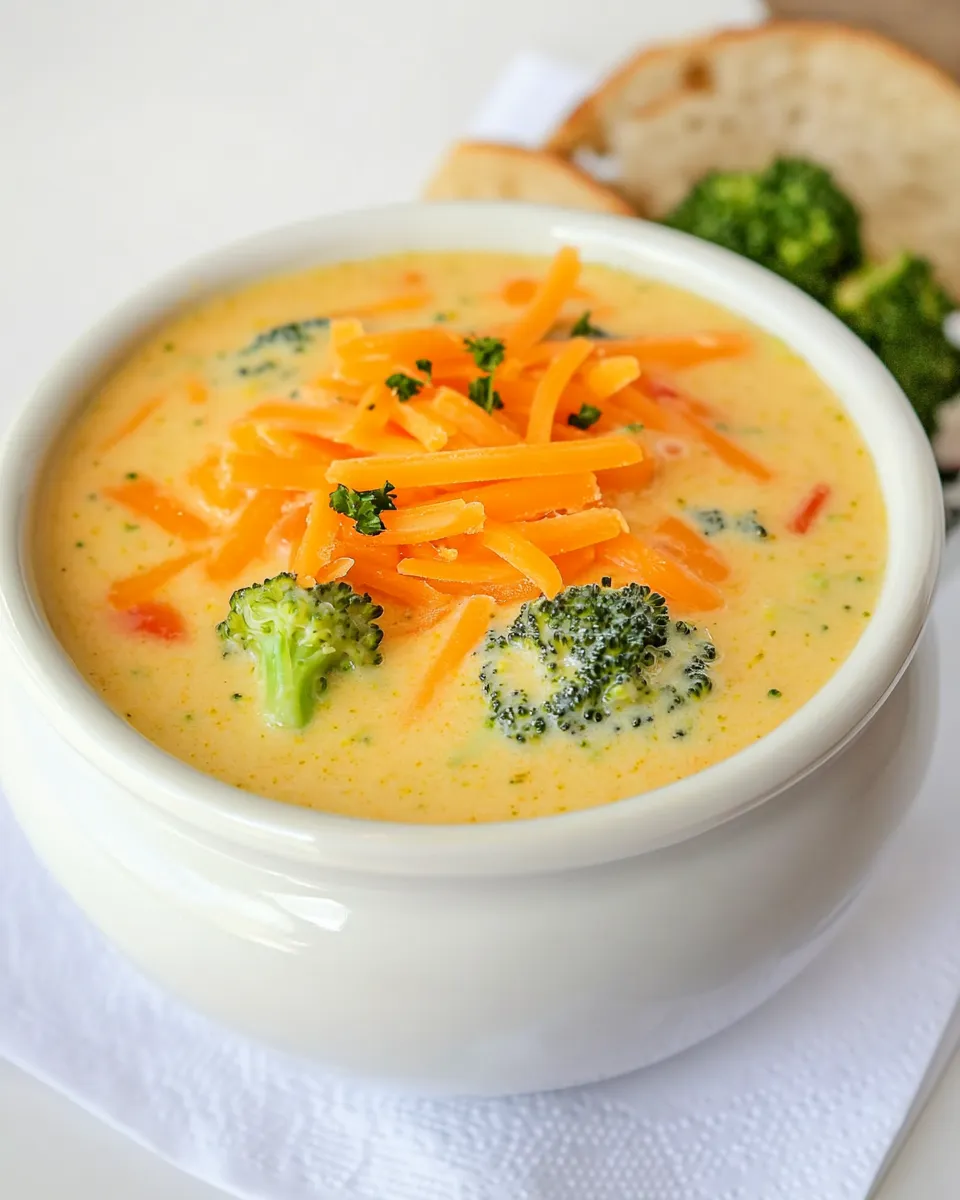 Easy Panera Broccoli Cheddar Soup Recipe shot
