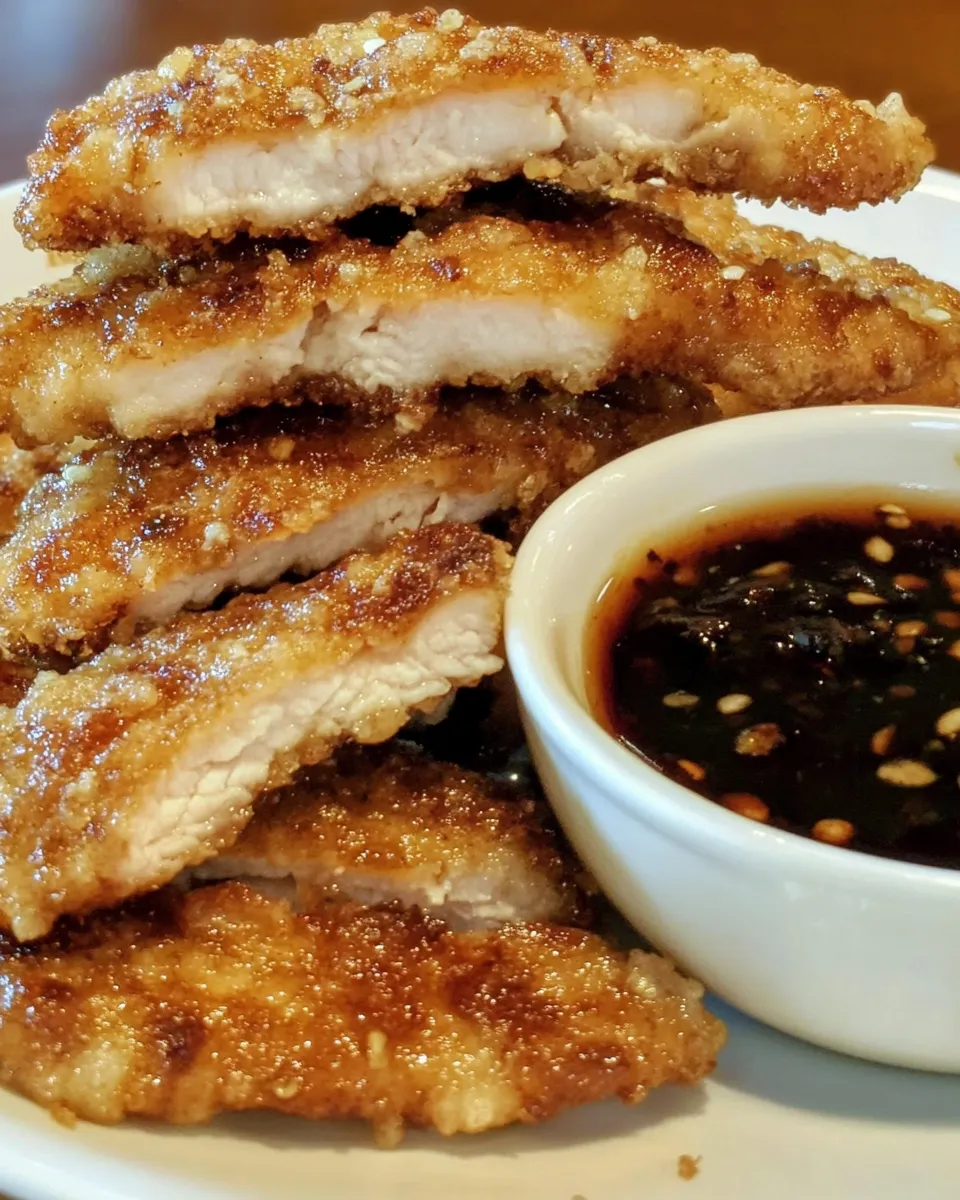Homemade Panko Chicken With Apricot Dipping Sauce shot