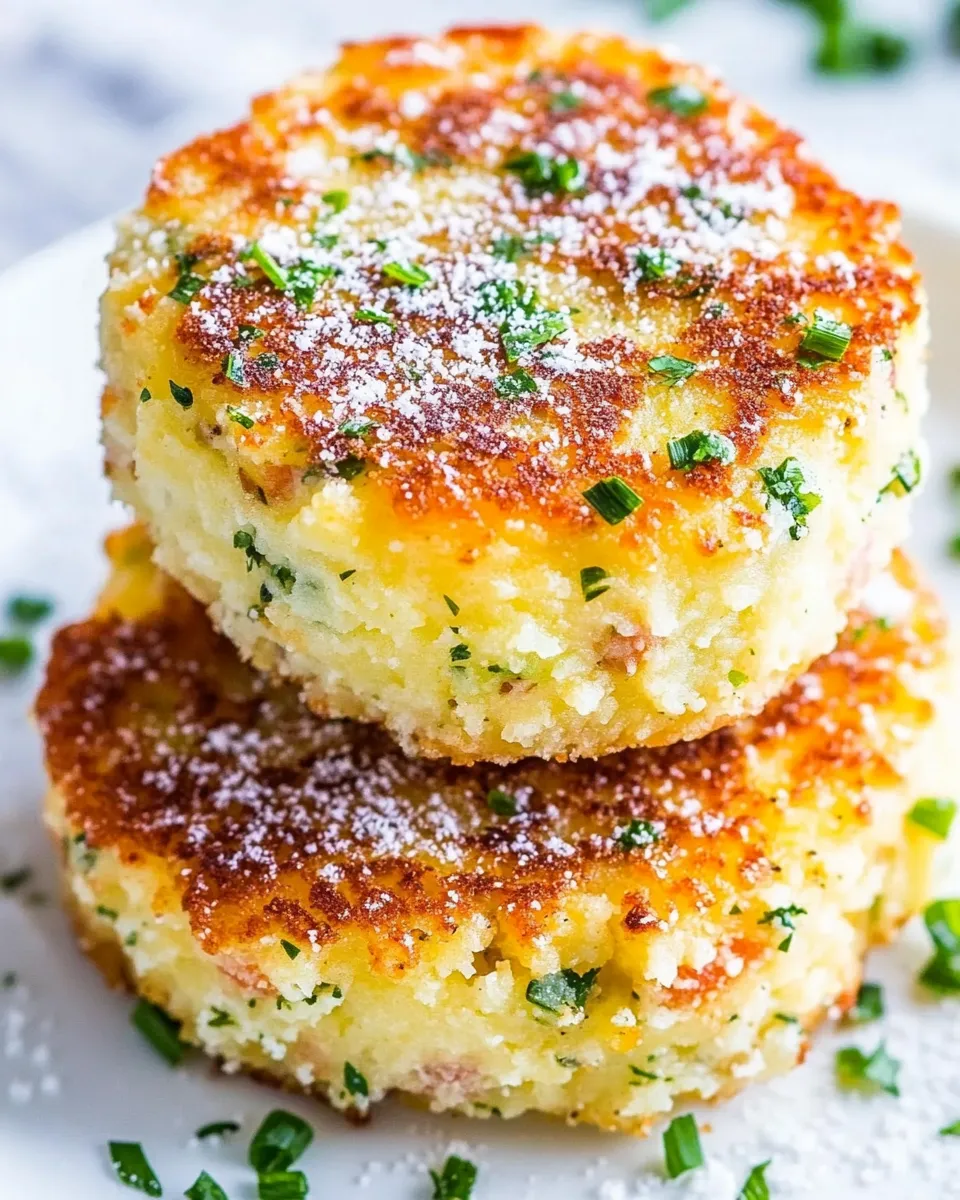 Delicious Parmesan Mashed Potato Cakes shot