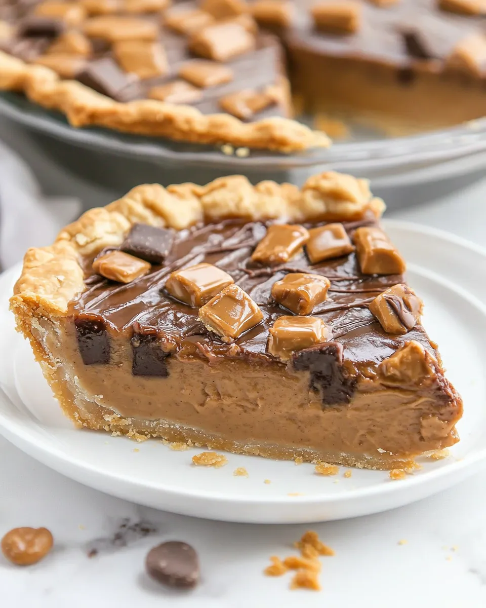 Easy Peanut Butter Candy Bar Pie recipe photo