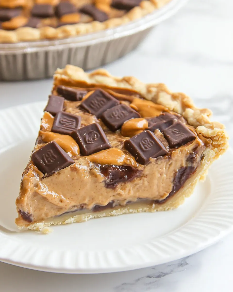 Best Peanut Butter Candy Bar Pie shot