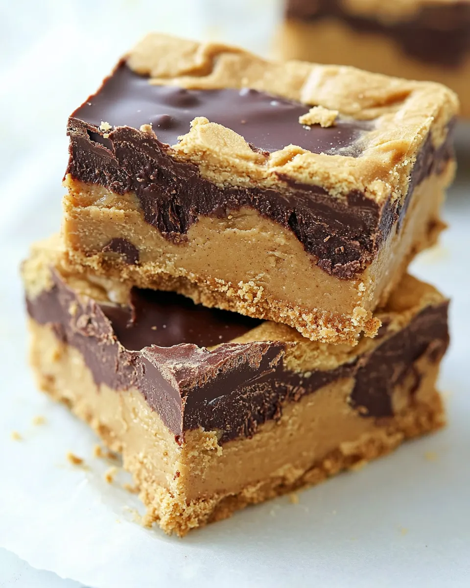 Classic Peanut Butter Chocolate Bars shot