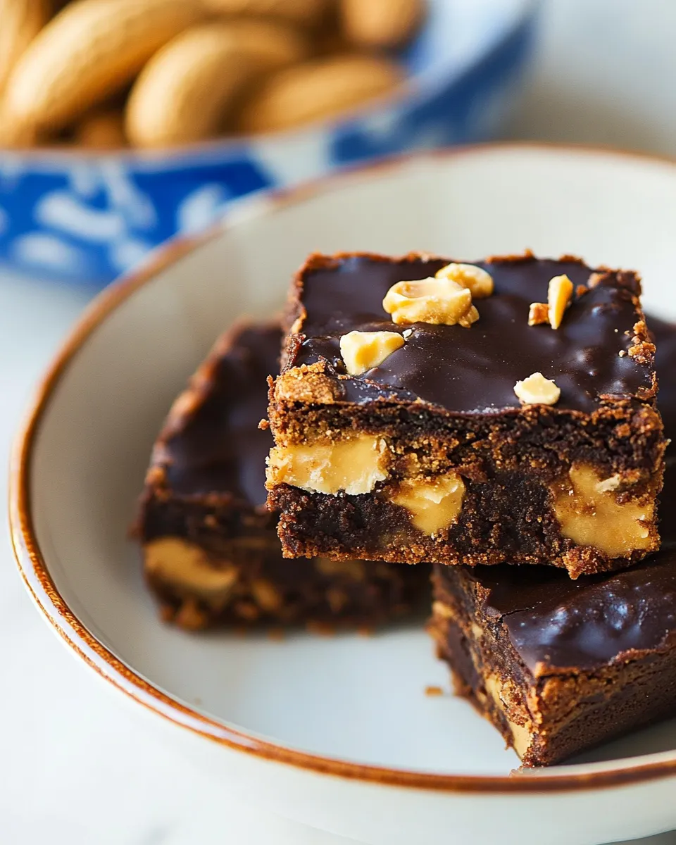 Homemade Peanut Butter Chocolate Brownie Bars recipe photo