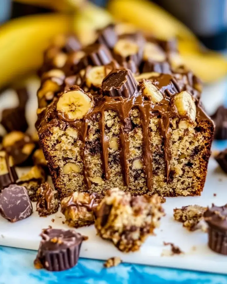 Homemade Peanut Butter Cup Banana Bread photo