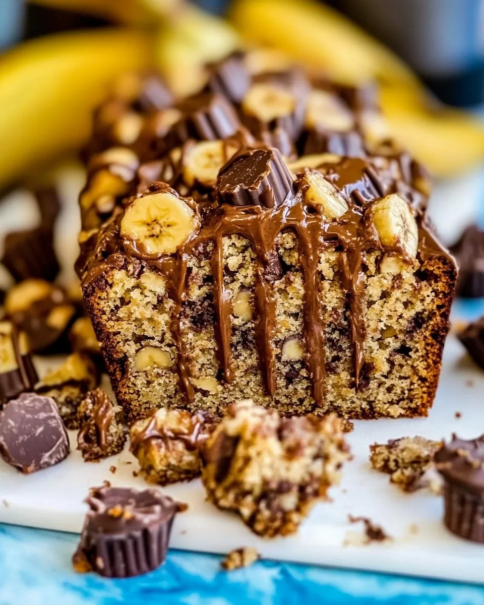 Homemade Peanut Butter Cup Banana Bread photo