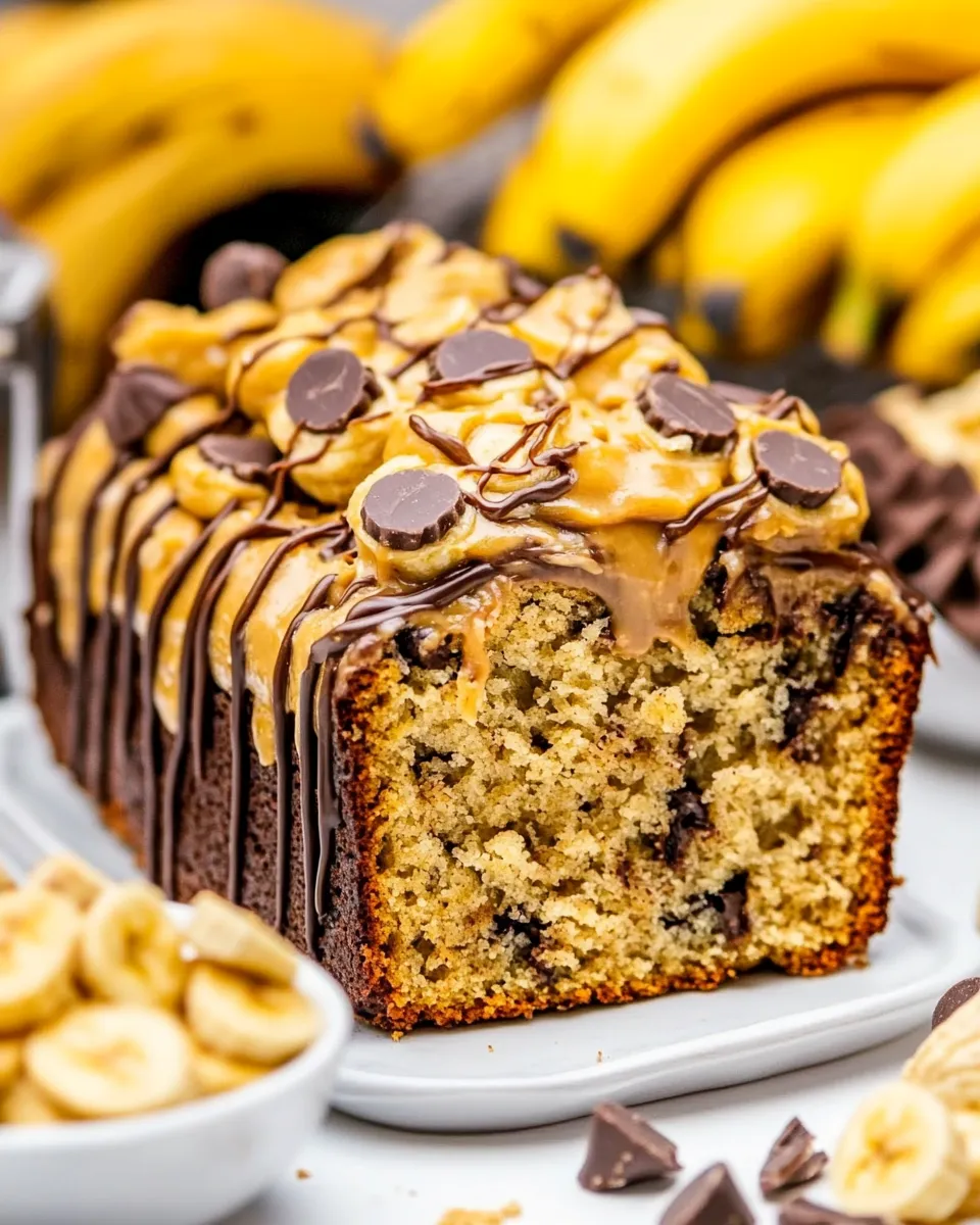 Delicious Peanut Butter Cup Banana Bread image