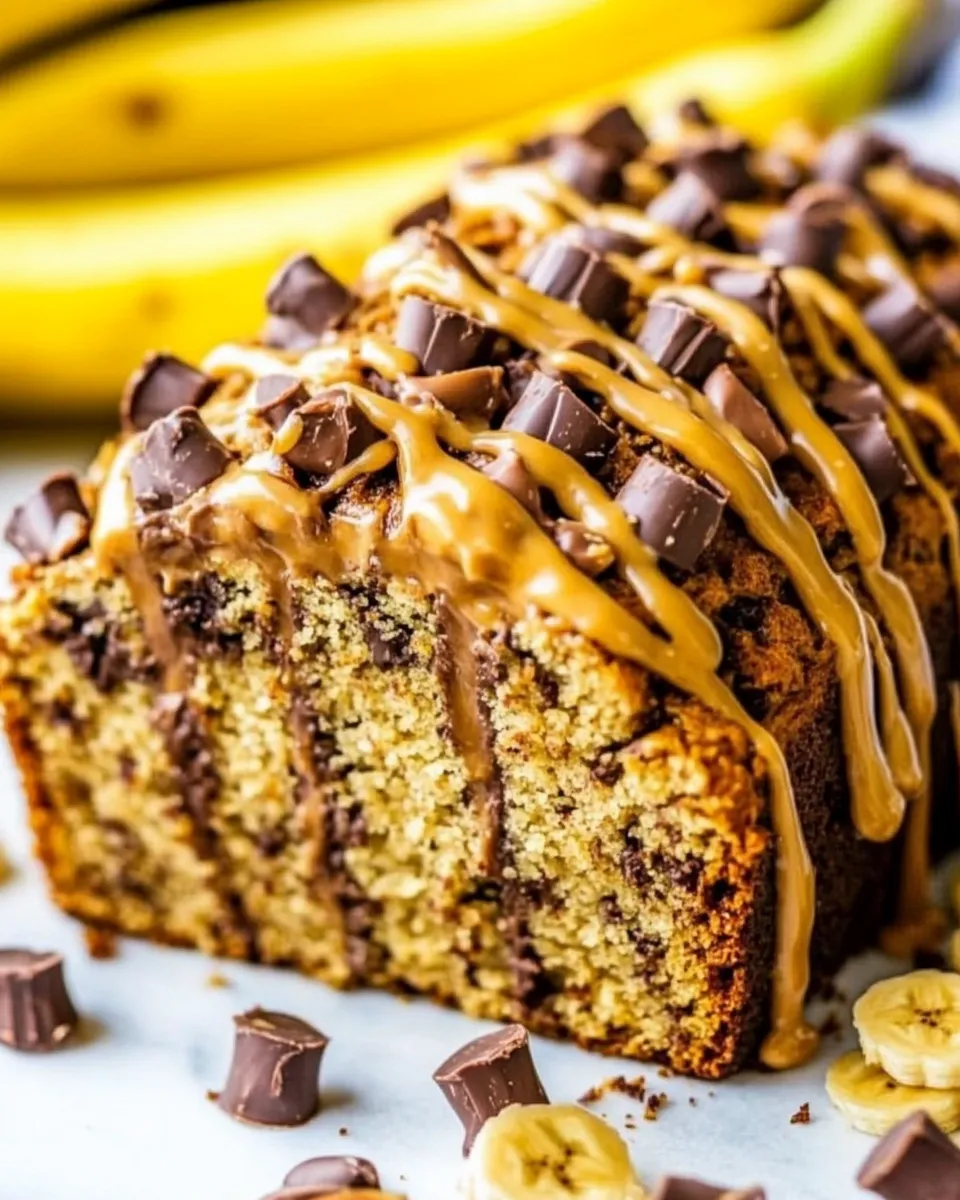 Easy Peanut Butter Cup Banana Bread recipe photo