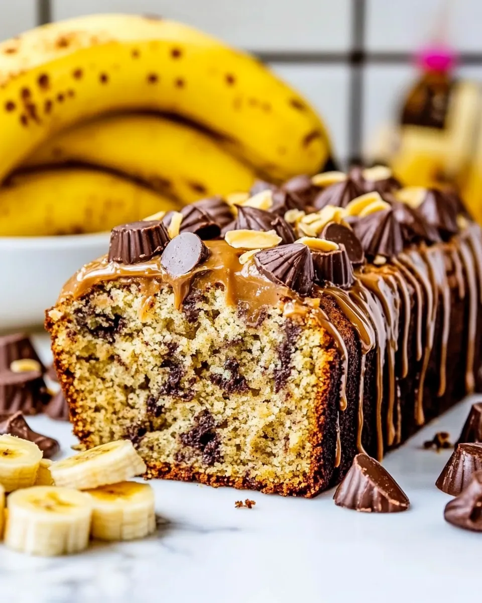 Best Peanut Butter Cup Banana Bread shot
