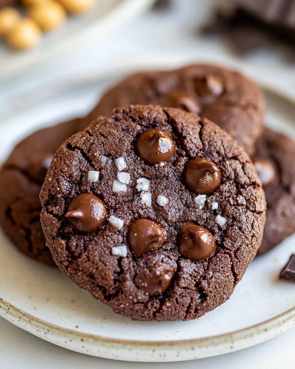 Delicious Peanut Butter Double Chocolate Chickpea Cookies image