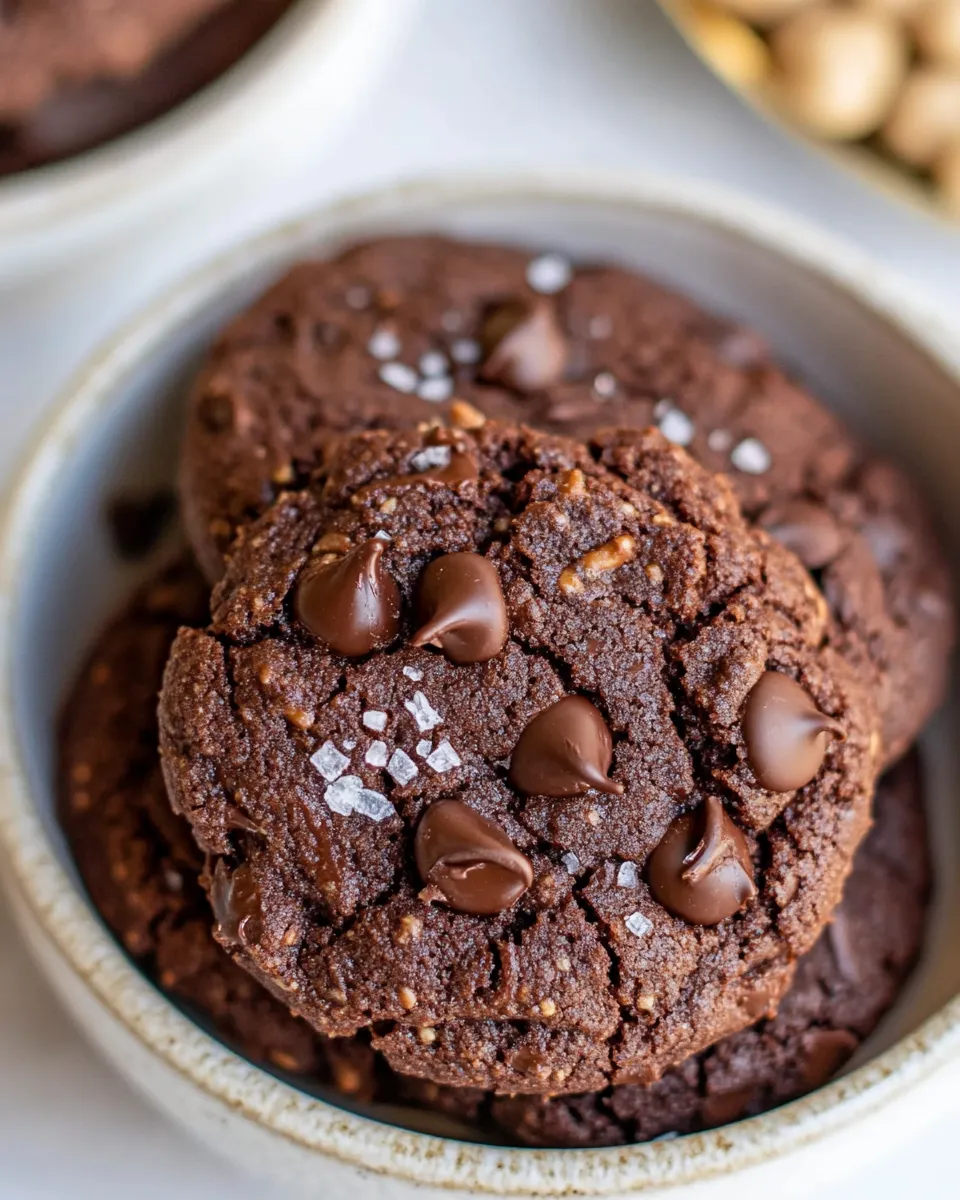 Easy Peanut Butter Double Chocolate Chickpea Cookies shot
