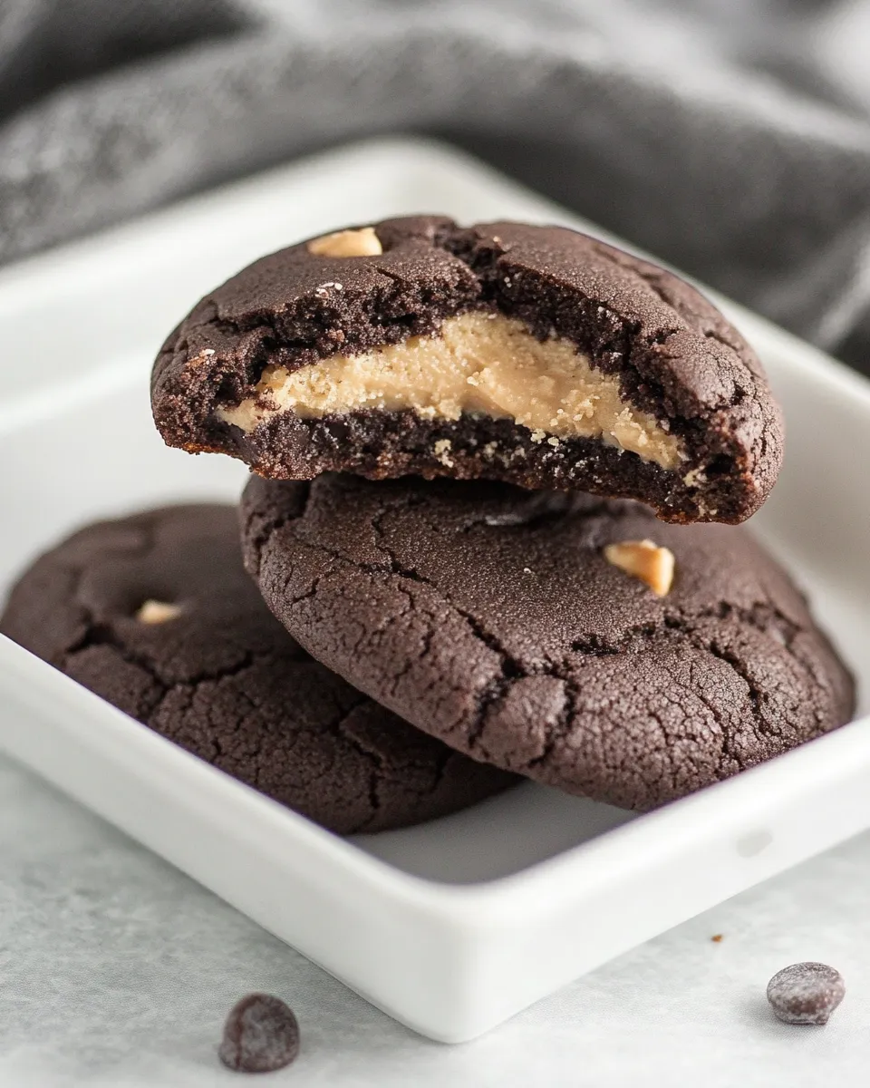 Easy Peanut Butter Filled Chocolate Cookies recipe photo
