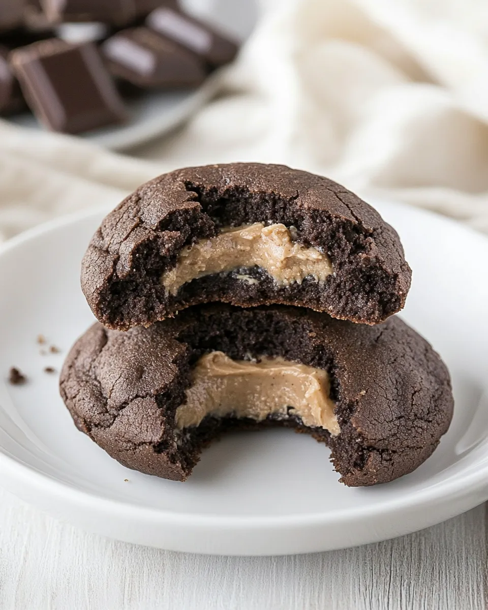 Delicious Peanut Butter Filled Chocolate Cookies shot