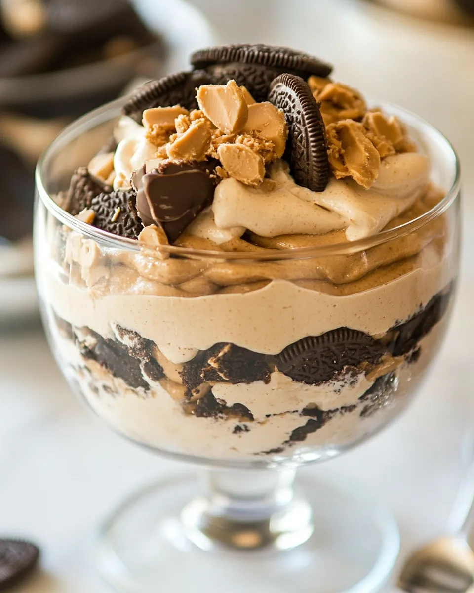 Delicious Peanut Butter Oreo Trifle shot
