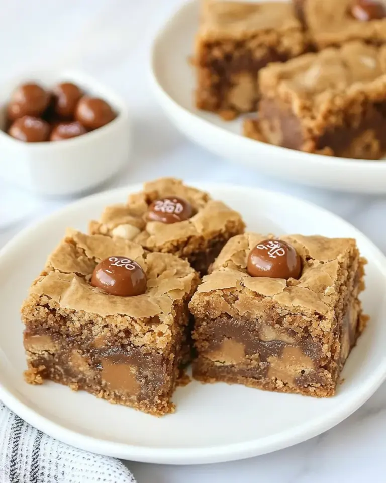 Homemade Peanut Butter Rolo Blondies photo