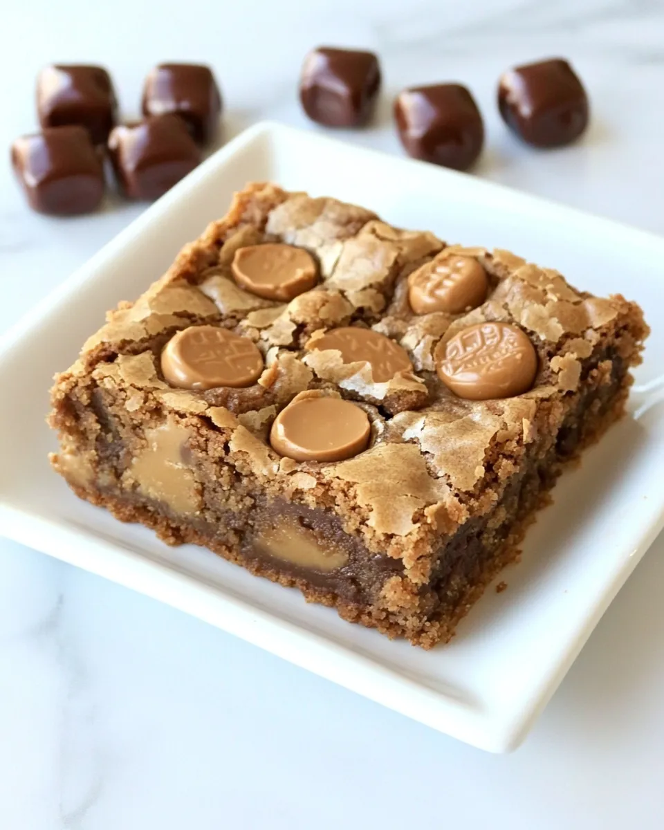 Easy Peanut Butter Rolo Blondies recipe photo