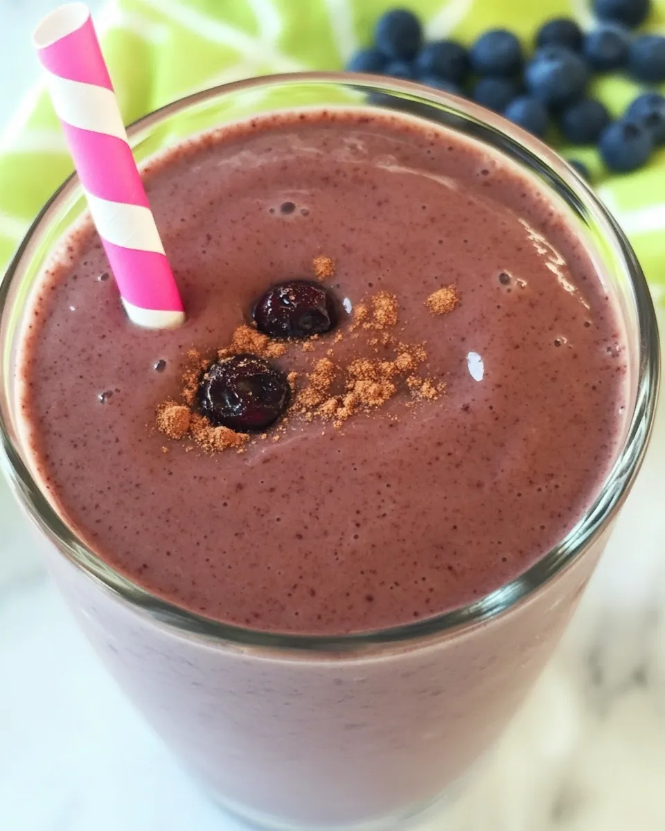 Classic Peanut Butter and Jelly Smoothie shot