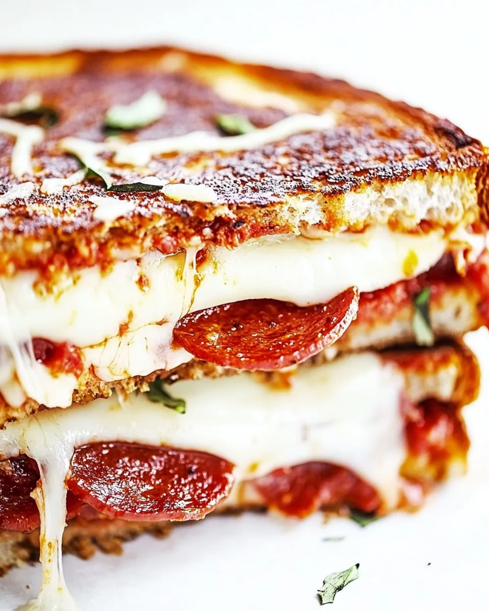 Homemade Pepperoni Pizza Grilled Cheese Sandwiches photo