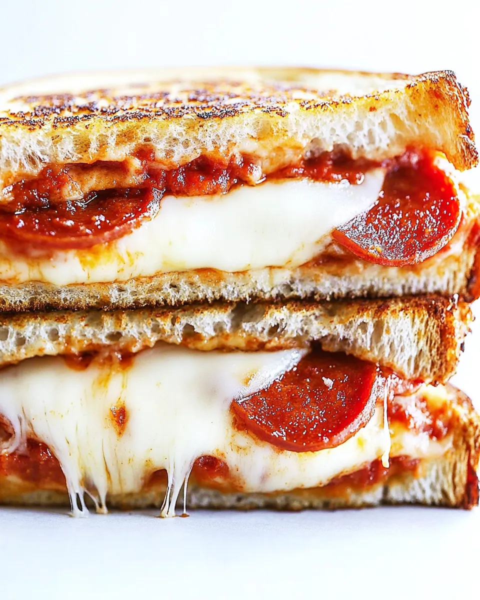 Classic Pepperoni Pizza Grilled Cheese Sandwiches image