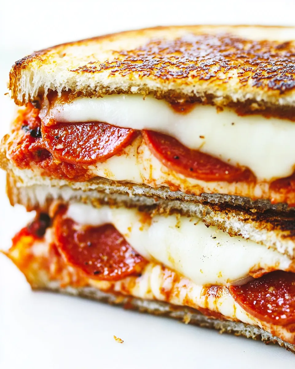 Easy Pepperoni Pizza Grilled Cheese Sandwiches recipe photo