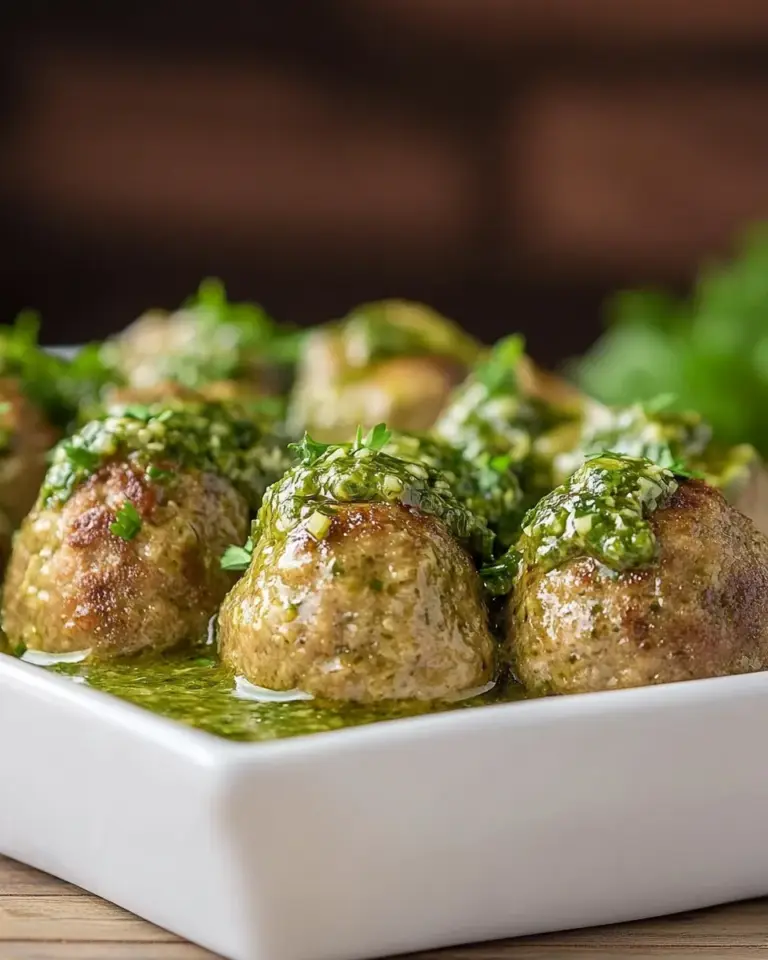 Homemade Peruvian Chicken Meatballs with Green Sauce (Drop Meatballs) photo