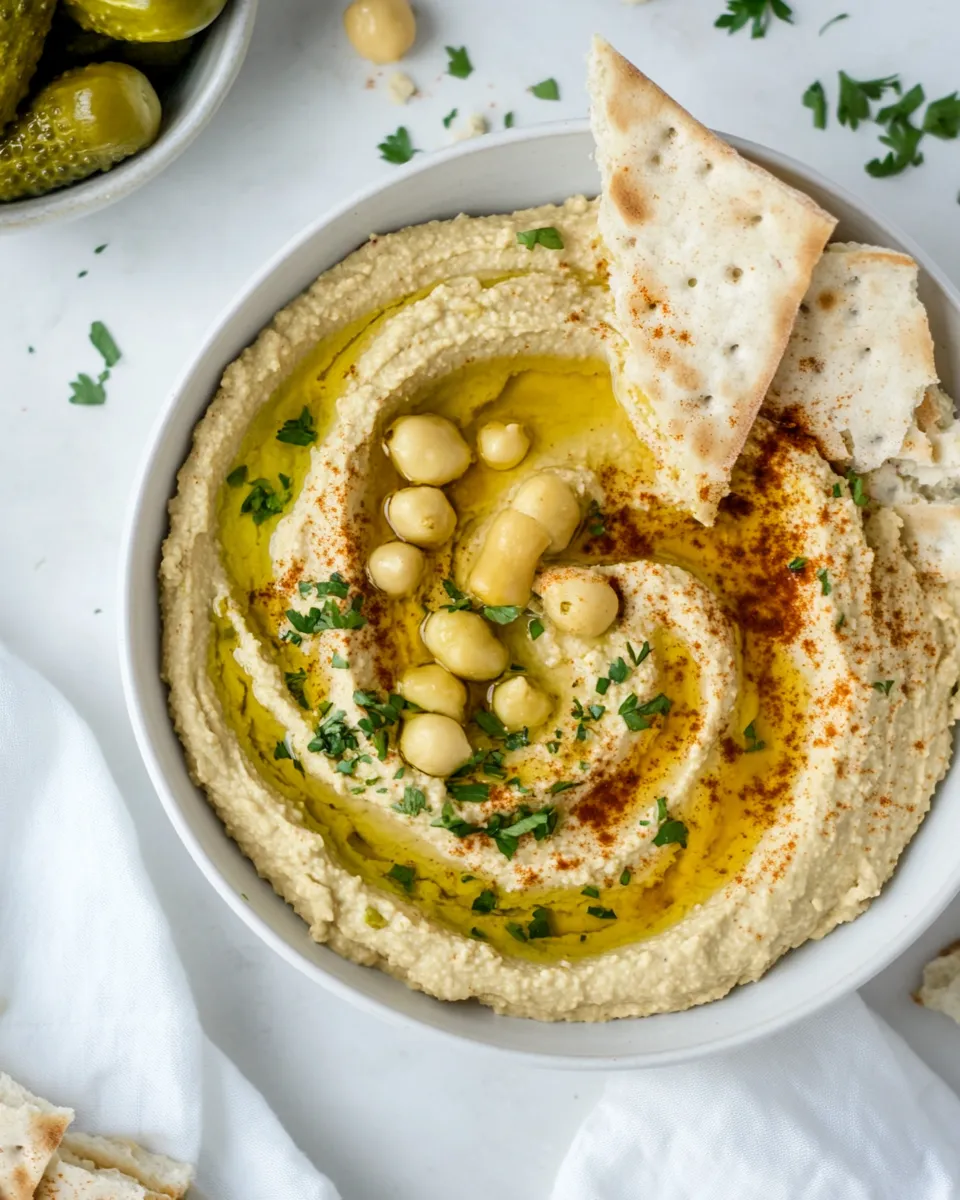 Easy Pickle Lovers Hummus. recipe photo