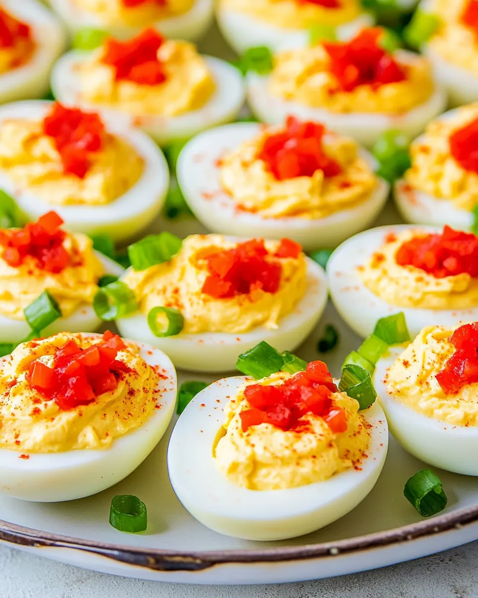 Delicious Pimento Cheese Deviled Eggs shot