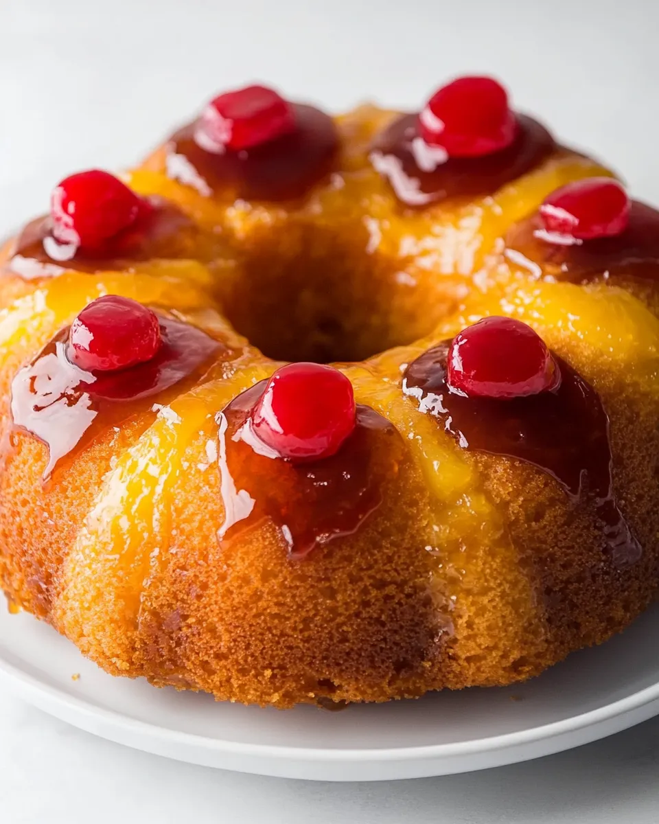 Easy Pineapple Upside Down Bundt Cake shot