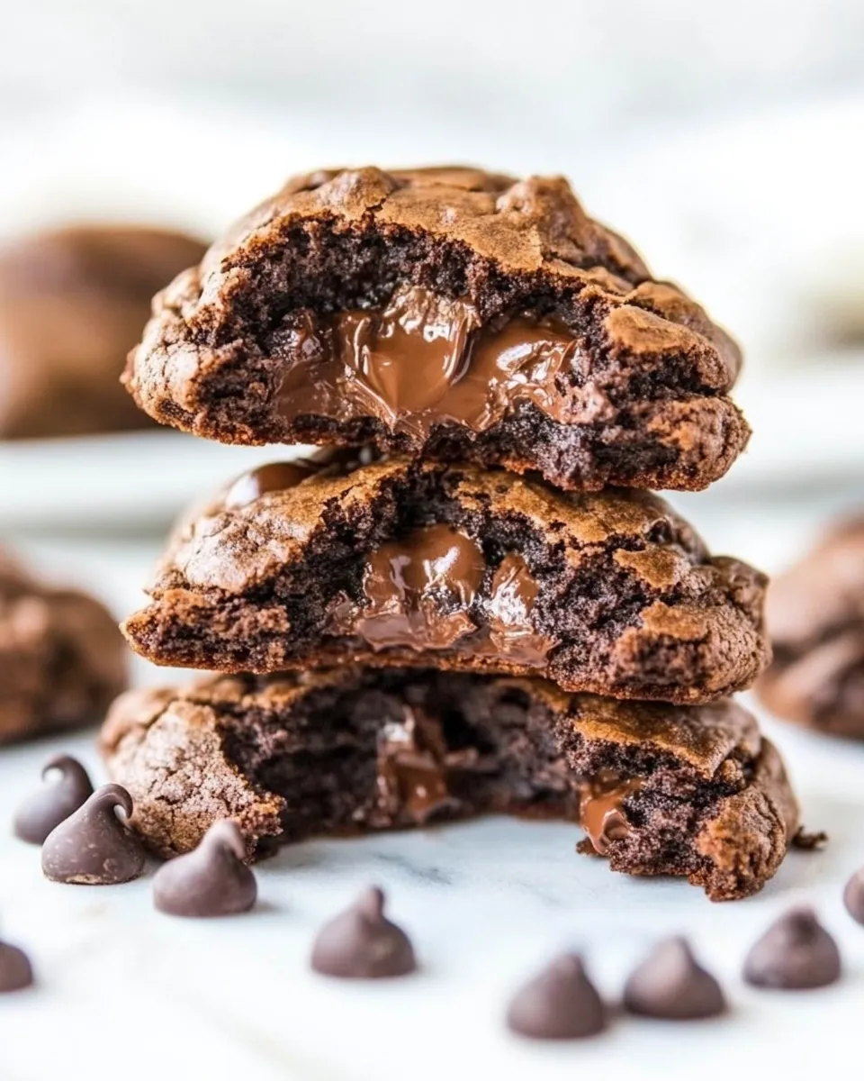 Homemade Quadruple Chocolate Soft Fudgy Pudding Cookies recipe photo