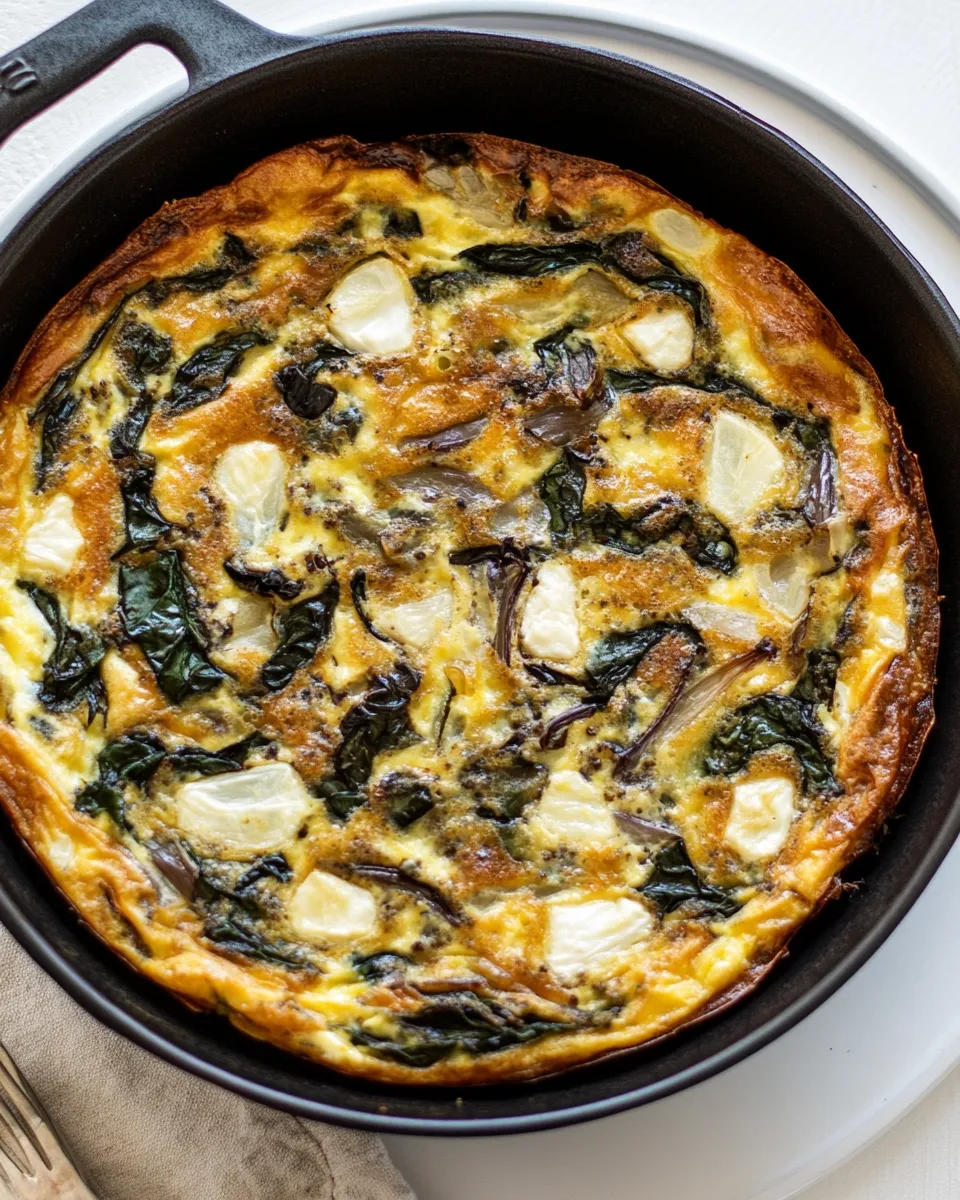 Delicious Quinoa Chard Frittata with Balsamic Onions image